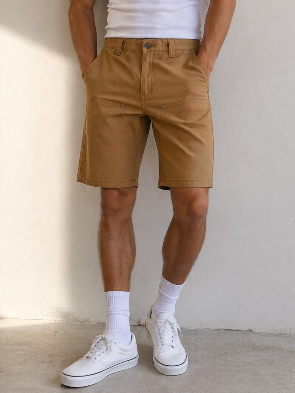 CAT Double Knee Utility Shorts Tawny Brown Men’s 30 Workwear Cotton Stretch NWT